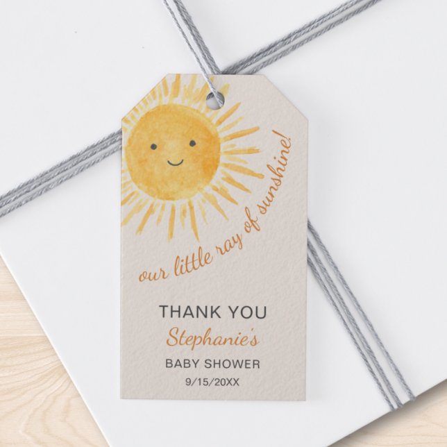 Ray Of Sunshine Baby Shower Gift Tags (Creator Uploaded)