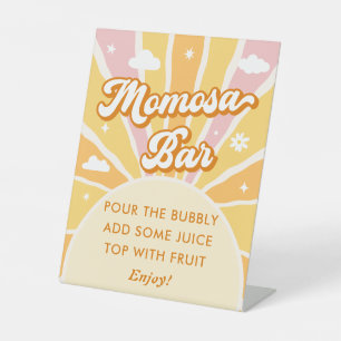 Ray of Sunshine Baby Shower Momosa Bar Pedestal Sign
