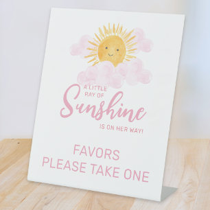 Ray Of Sunshine Baby Shower Please Take A Favor  Pedestal Sign