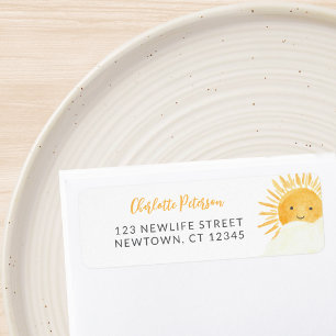 Ray Of Sunshine Baby Shower Return Address Label