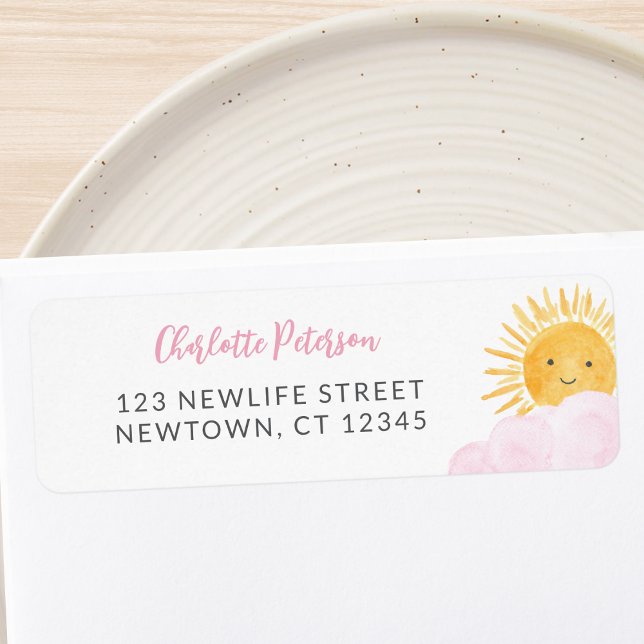 Ray Of Sunshine Baby Shower Return Address Label (Creator Uploaded)