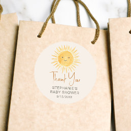  Ray Of Sunshine Baby Shower Thank You Classic Round Sticker