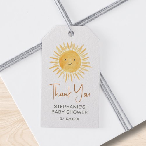 Ray Of Sunshine Baby Shower Thank You Gift Tags