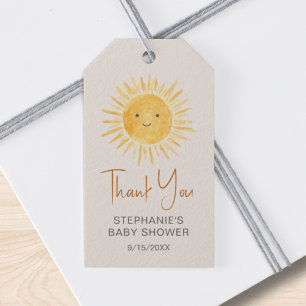 Ray Of Sunshine Baby Shower Thank You Gift Tags