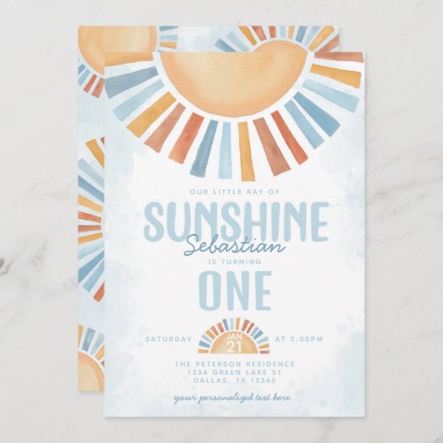 Ray of Sunshine Birthday Party Invitation