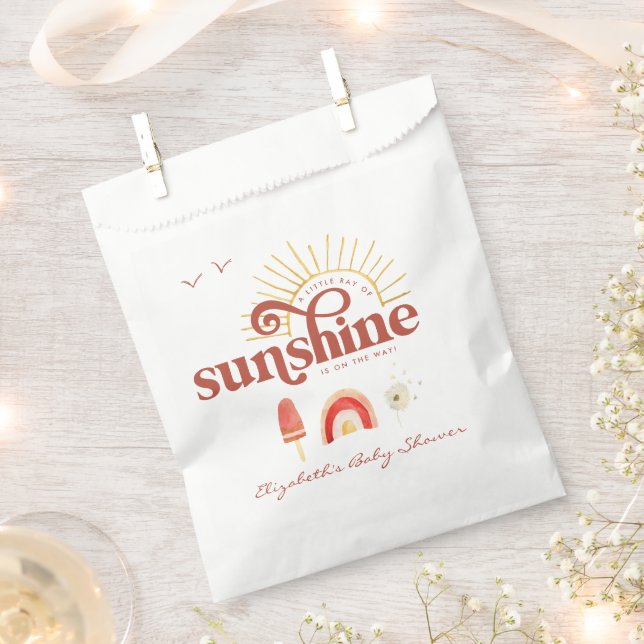Ray of Sunshine | Boho Baby Shower  Favor Bag (Clipped)