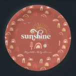 Ray of Sunshine | Boho Baby Shower  Paper Plates<br><div class="desc">Starting with a fabulous printed invitation, set the tone with a unique design then carry the theme through the entire event. Your event will be picture perfect from beginning to end with special little extras. At the party, consider personalized party favors for an extra special touch. Featuring boho summer sunshine...</div>