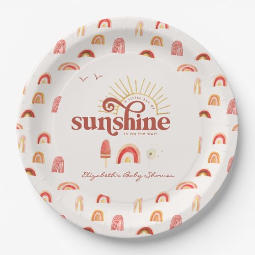 Ray of Sunshine  Boho Baby Shower   Paper Plates