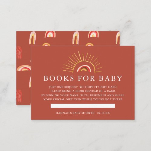 Ray of Sunshine  Book Request Enclosure Card