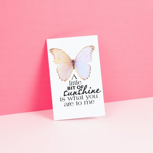 Ray of Sunshine Butterfly Pink Sticker