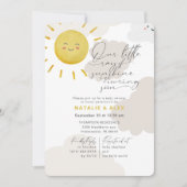 Ray of Sunshine Clouds Gender Neutral Baby Shower Invitation (Front)