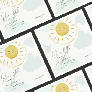 Ray of Sunshine Clouds Gender Neutral Baby Shower Napkins