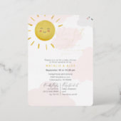 Ray of Sunshine Clouds Girl Baby Shower  Foil Invitation (Standing Front)