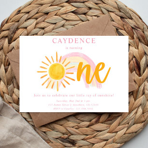 Ray of Sunshine First Birthday Invitation