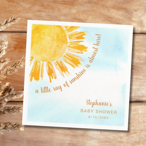 Ray of Sunshine Gender Neutral Baby Shower  Napkins