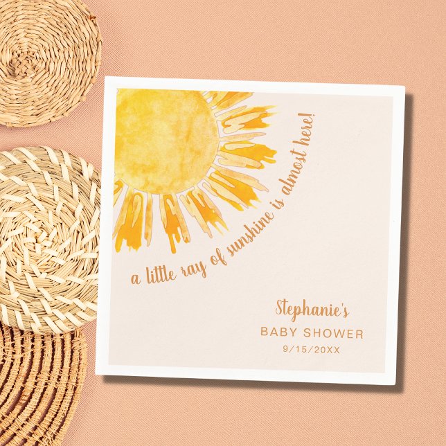 Ray of Sunshine Gender Neutral Baby Shower  Napkins (Creator Uploaded)