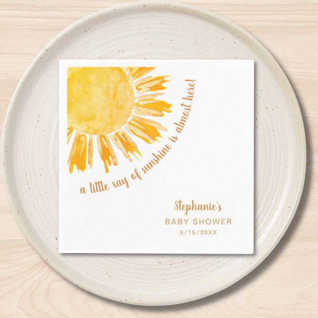 Ray of Sunshine Gender Neutral Baby Shower  Napkins (Creator Uploaded)