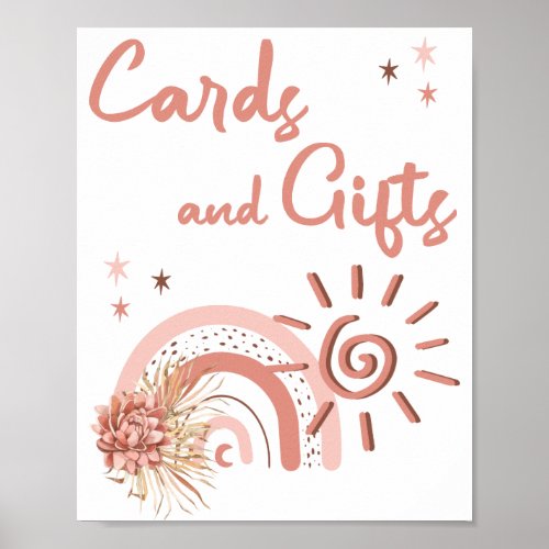 Ray of Sunshine Girl Baby Shower Cards and Gifts Poster