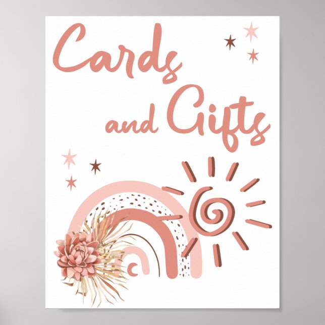 Ray of Sunshine Girl Baby Shower Cards and Gifts Poster (Front)