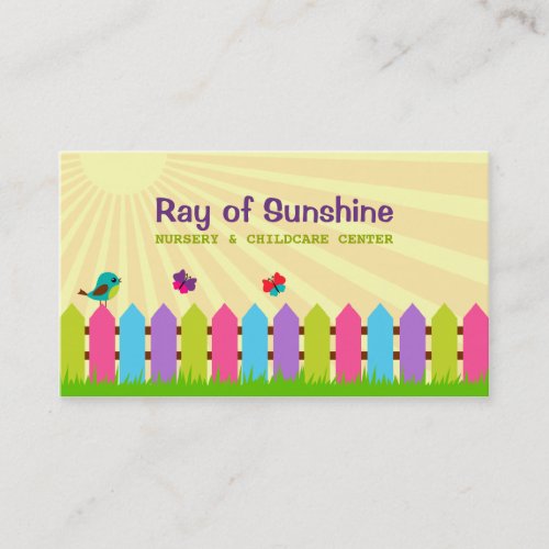 Ray of Sunshine Nursery  Childcare Business Card