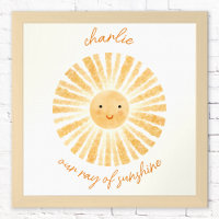 Ray of Sunshine Personalized Nursery Decor Poster