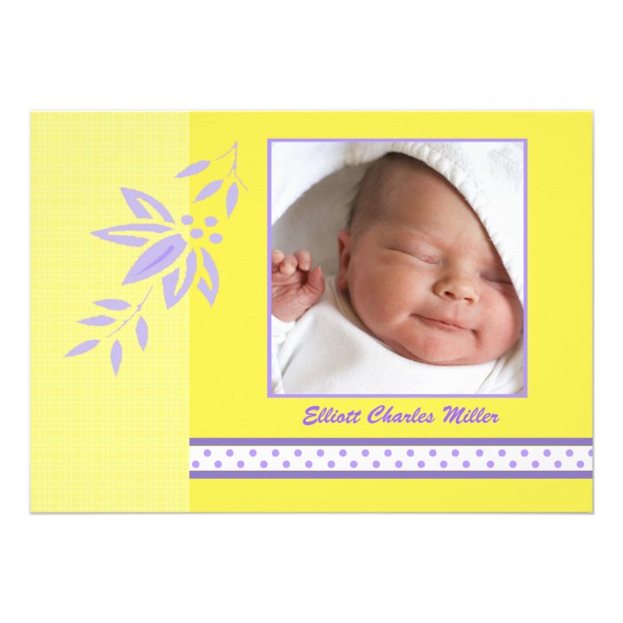 Ray of Sunshine Photo Birth Announcement