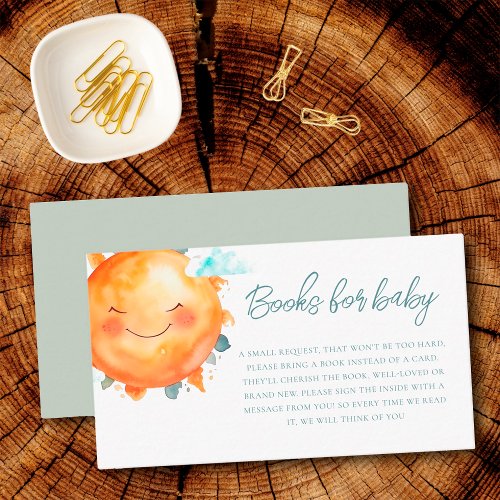 Ray Of Sunshine Rainbow Baby Shower Book Request Enclosure Card