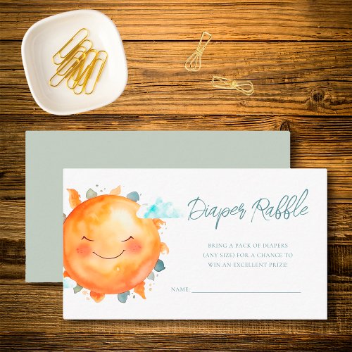 Ray Of Sunshine Rainbow Baby Shower Diaper Raffle Enclosure Card
