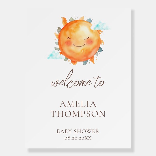 Ray Of Sunshine Rainbow Welcome Boho Baby Shower Foam Board (Front)