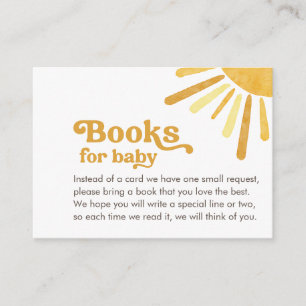 Ray of Sunshine Retro Baby Shower Books for Baby Enclosure Card