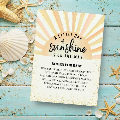 Ray Of Sunshine Retro Summer Beach Books For Baby Enclosure Card