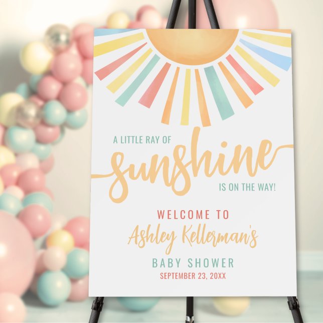 Ray Of Sunshine Sun Baby Shower Welcome Sign (Ray Of Sunshine Sun Baby Shower Welcome Sign)