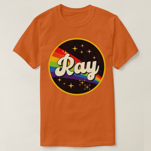Ray Rainbow In Space Vintage Style T-Shirt (Design Front)