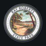 Ray Roberts State Park Texas Badge Magnet<br><div class="desc">Ray Roberts State Park illustration in a badge style circle. It is very popular due to its proximity to the Dallas–Fort Worth metro area.</div>