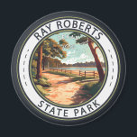 Ray Roberts State Park Texas Badge Magnet<br><div class="desc">Ray Roberts State Park illustration in a badge style circle. It is very popular due to its proximity to the Dallas–Fort Worth metro area.</div>