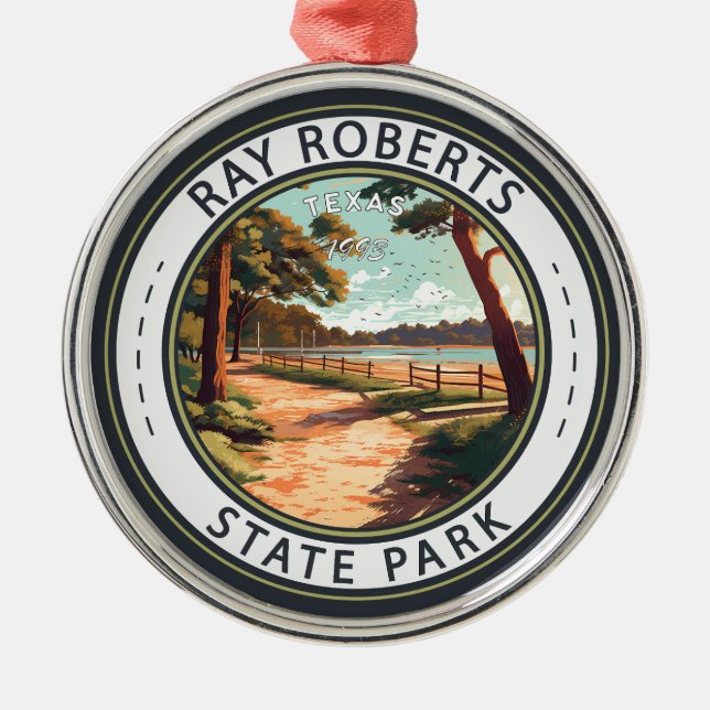 Ray Roberts State Park Texas Badge Metal Ornament (Front)