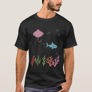 Ray Underwater Kids Shark Marine Life T-Shirt