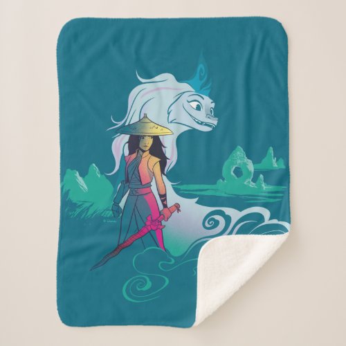 Raya and the Last Dragon Color Pop Sherpa Blanket