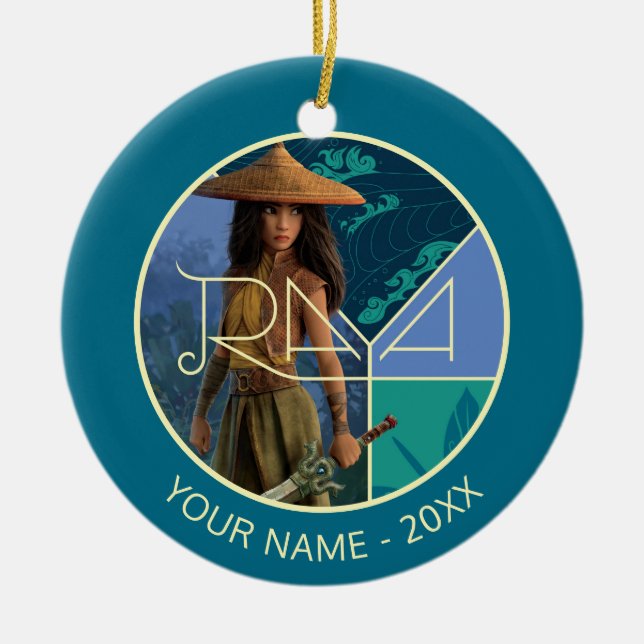 Raya Segmented Collage Ceramic Ornament (Front)