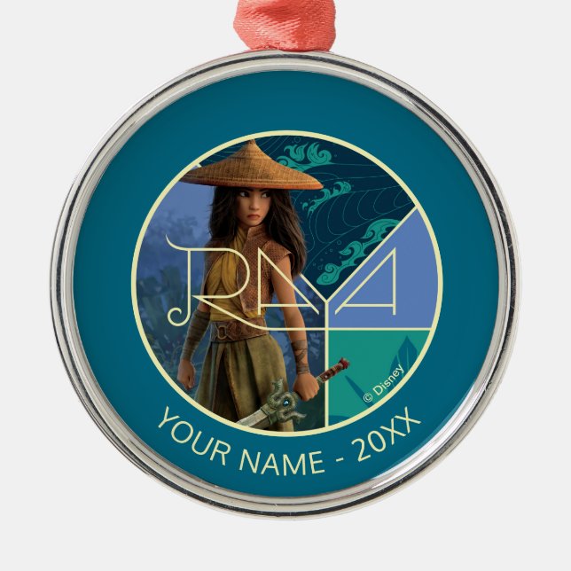 Raya Segmented Collage Metal Ornament (Front)