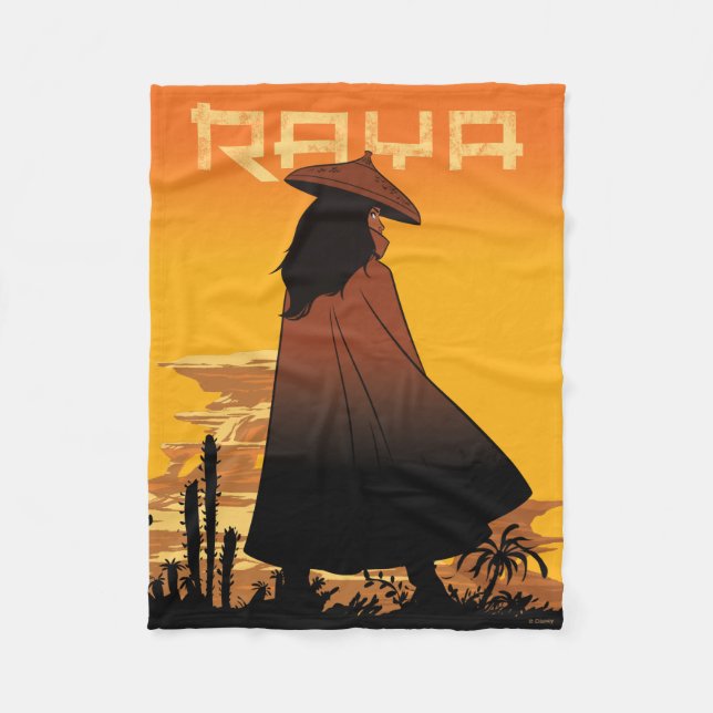 Raya Sunset Graphic Fleece Blanket (Front)