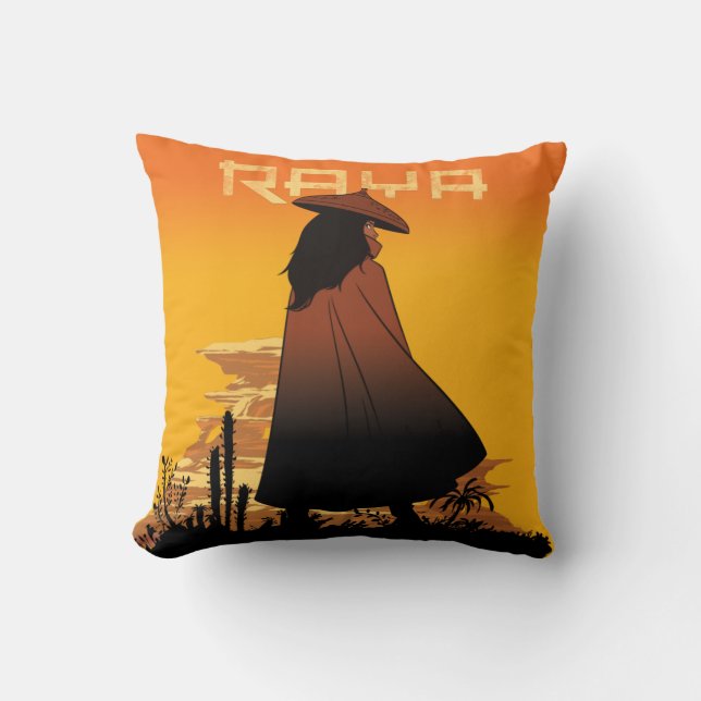 Raya Sunset Graphic Throw Pillow (Front)