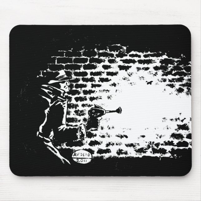 Raygun Noir mouse pad, artwork by Michael Avolio Mouse Pad (Front)
