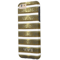 Raylah Damask Elegant Stripe Plus Tough iPhone 6 Plus Case