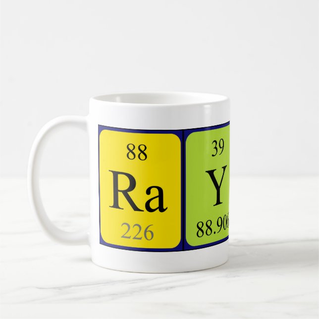 Raylan periodic table name mug (Left)