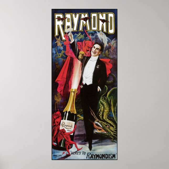 Raymond The Great ~ Magician Vintage Magic Act Poster (Front)