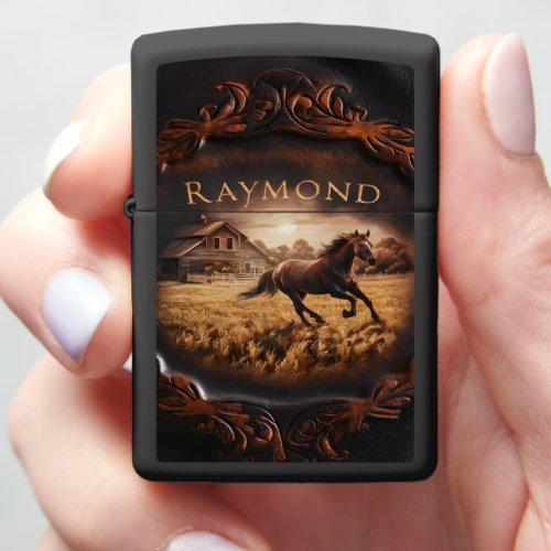Raymonds Horse Running Zippo Lighter