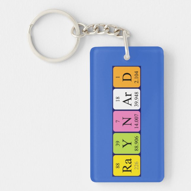 Raynard periodic table name keyring (Front)