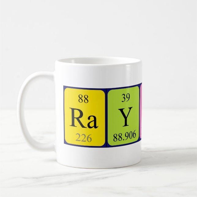 Raynard periodic table name mug (Left)