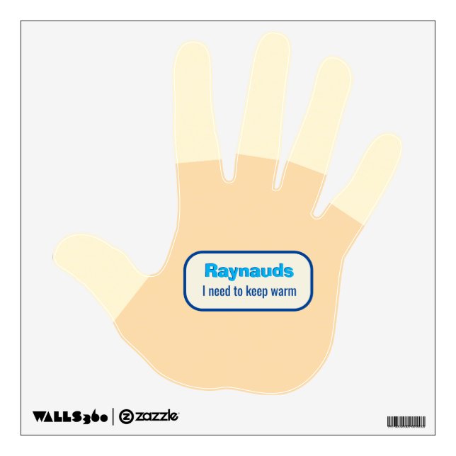 Raynauds - Bloodless Fingers - Awareness Message Wall Decal (Front)